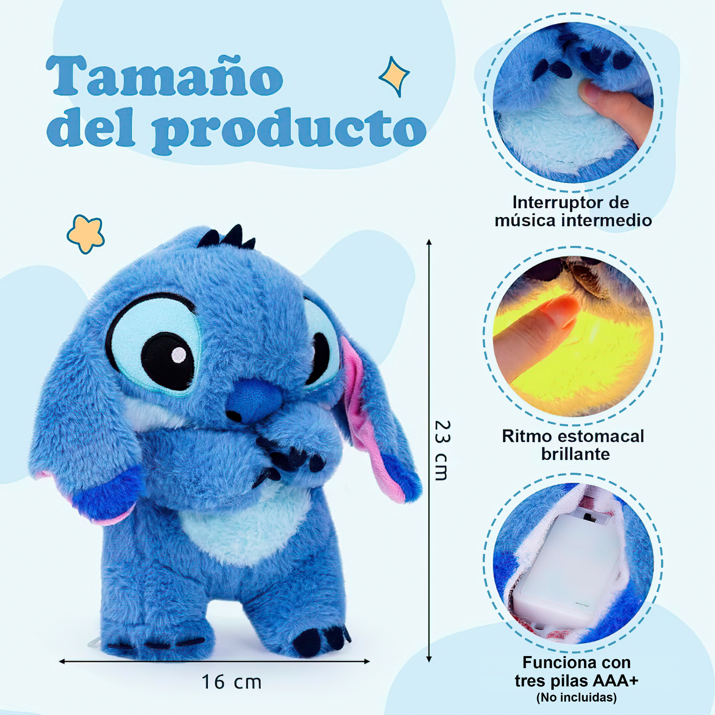 Stitch™ Peluche relajante que simula respiración